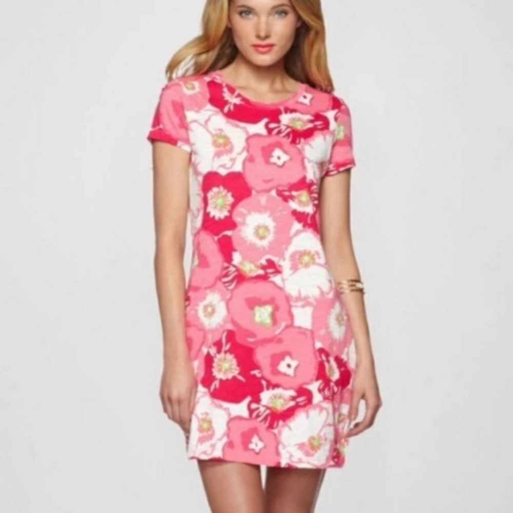 Lilly Pulitzer Emily Crew Dress Cherry Begonias